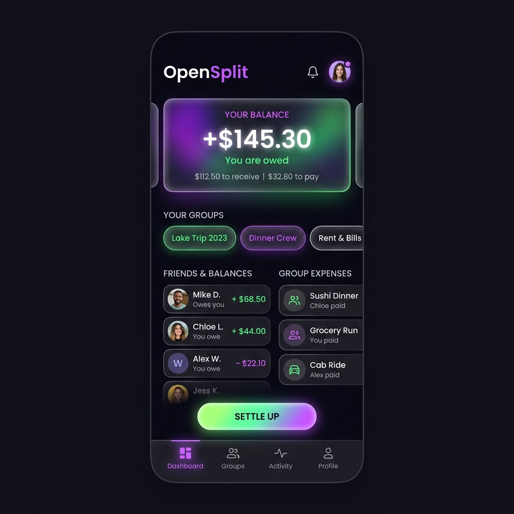 OpenSplit App Interface